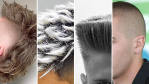 From Left to Right: Mullet, Frosted Tips, Flattop, Shaved